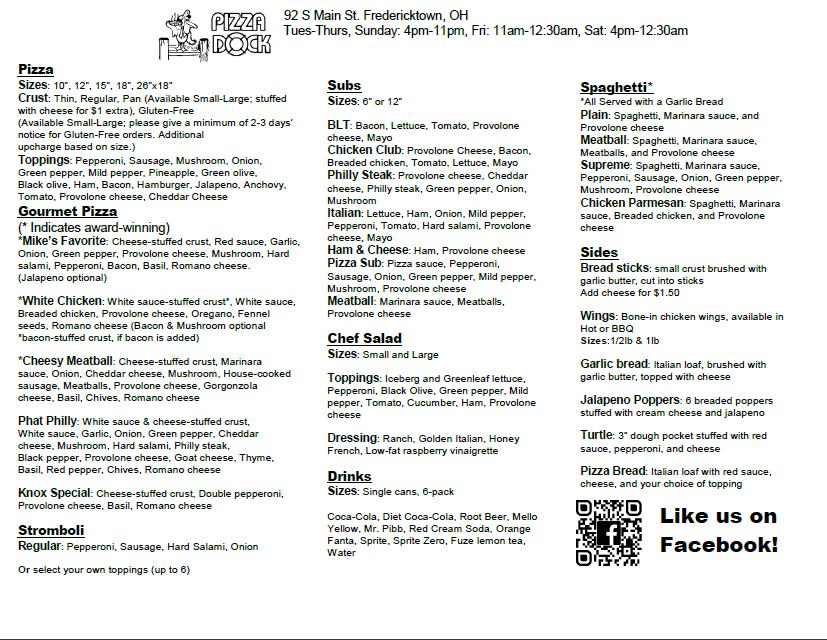Pizza Dock Menu image 1